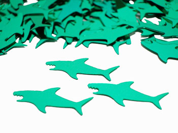 Shark Confetti, Turquoise Available by the Packet or Pound